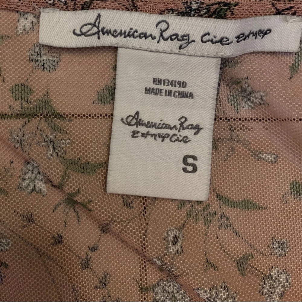 American Rag Cie Pink Floral Cottage Duster Cardigan Kimono Jacket Boho Prairie - Picture 6 of 12